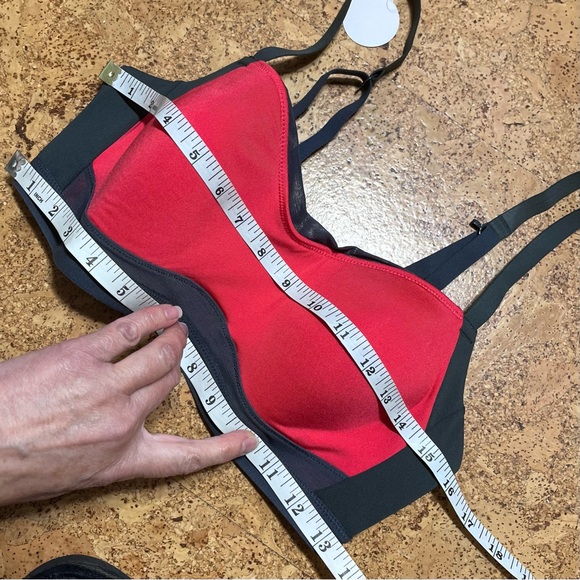 Brooks Moving Comfort Fine Form Sports Bra In Poppy/Asphalt Sz 32CD-34C Small. - Picture 15 of 16